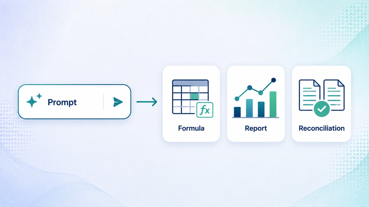AI prompts for finance turning a prompt into a formula, a report and a reconciliation