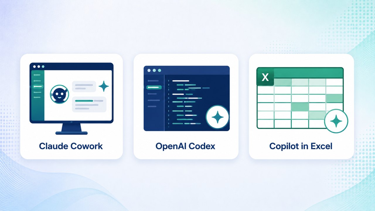 AI tools for finance: Claude Cowork, OpenAI Codex and Copilot in Excel