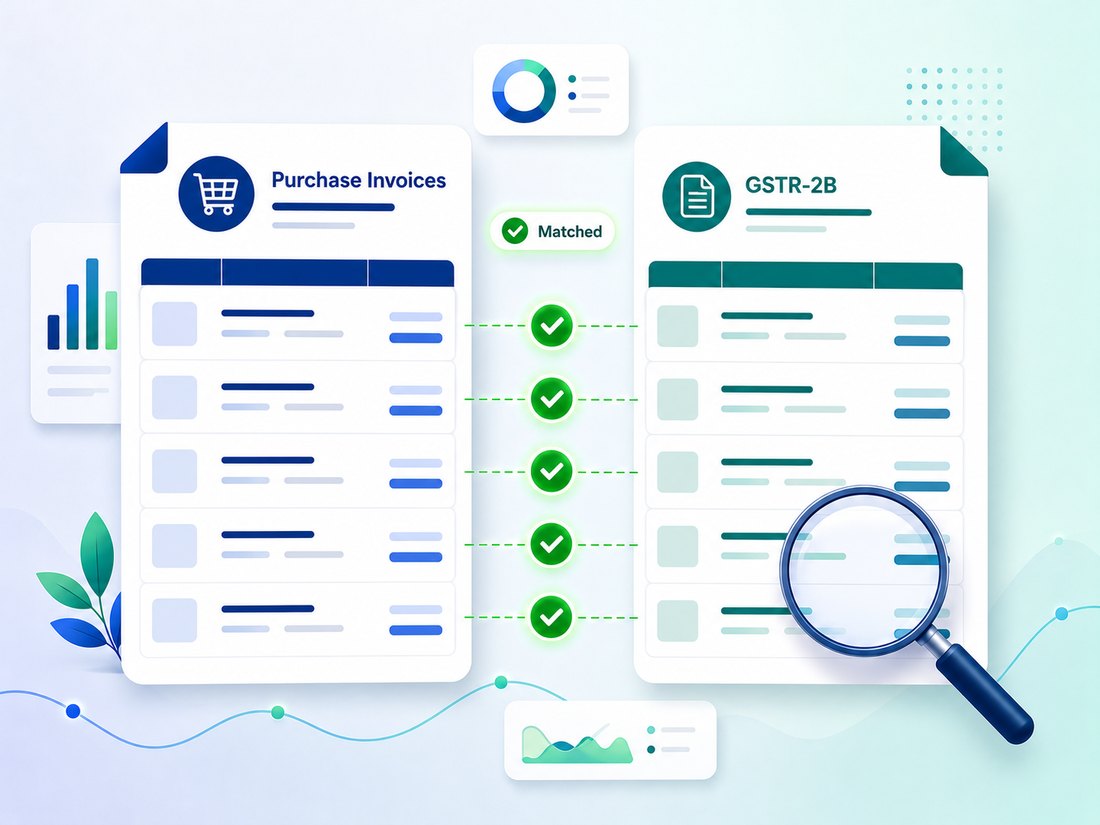 GST reconciliation matching purchase invoices against GSTR-2B