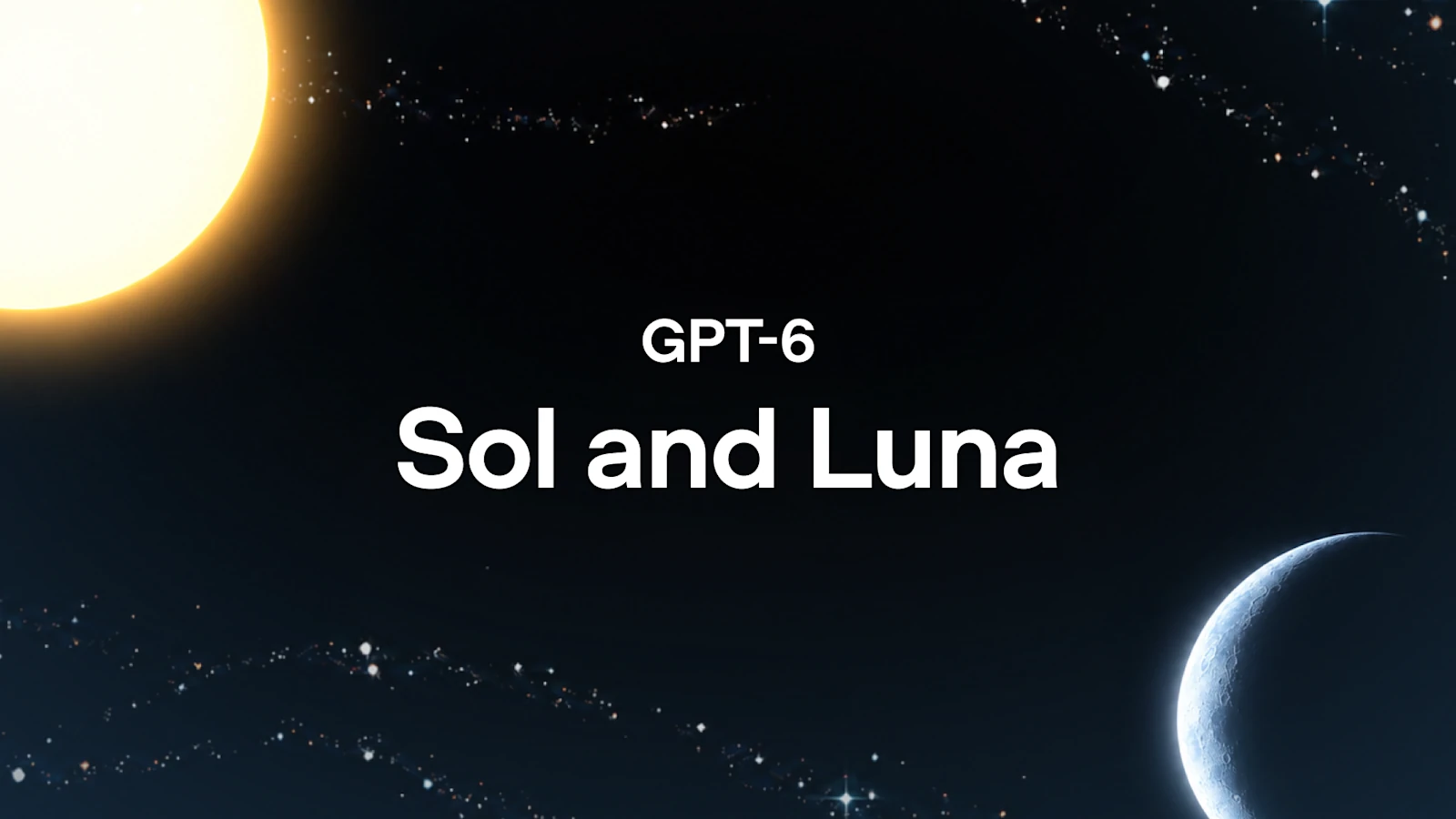 Official OpenAI GPT-6 Sol and Luna launch artwork with a sun and moon