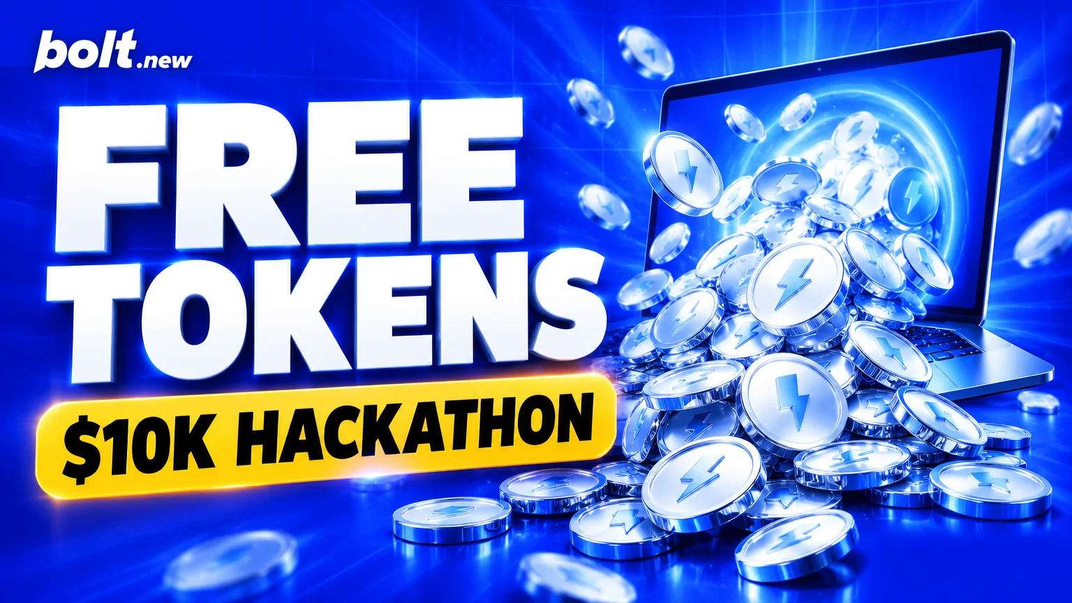 Bolt.new free tokens: free AI app building this weekend and a $10K Bolt hackathon