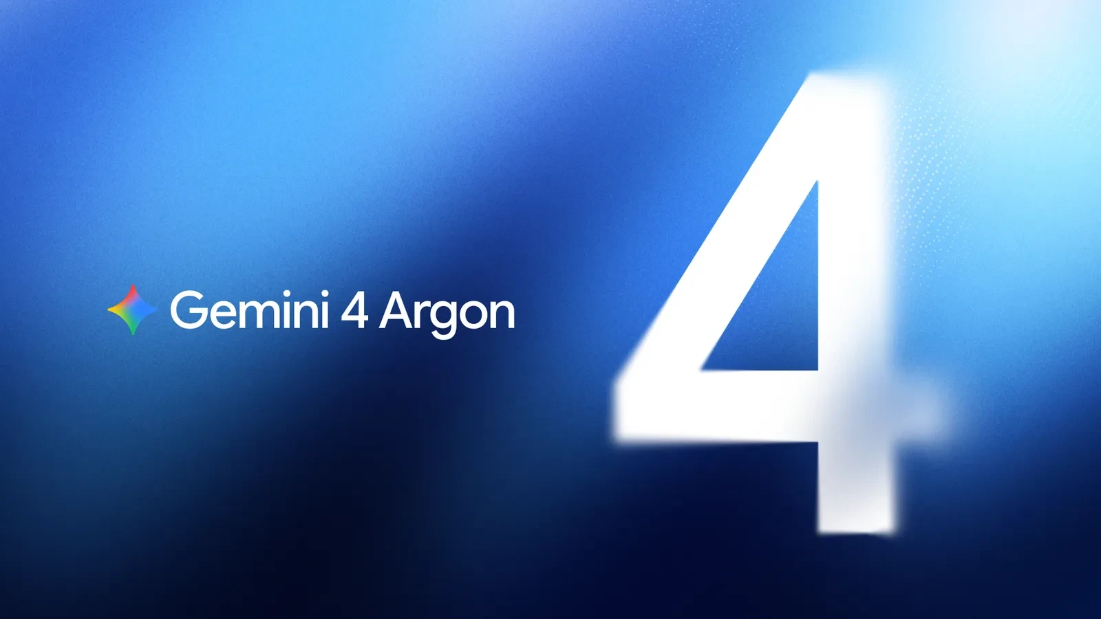 Gemini 4 Argon official Google launch artwork on a blue gradient with the number 4